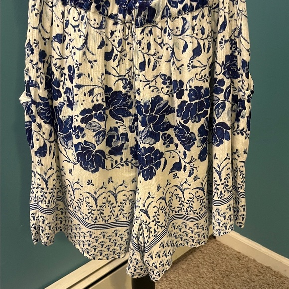 Anthropologie Blue and White Clemente Romper Size XS - Picture 11 of 14